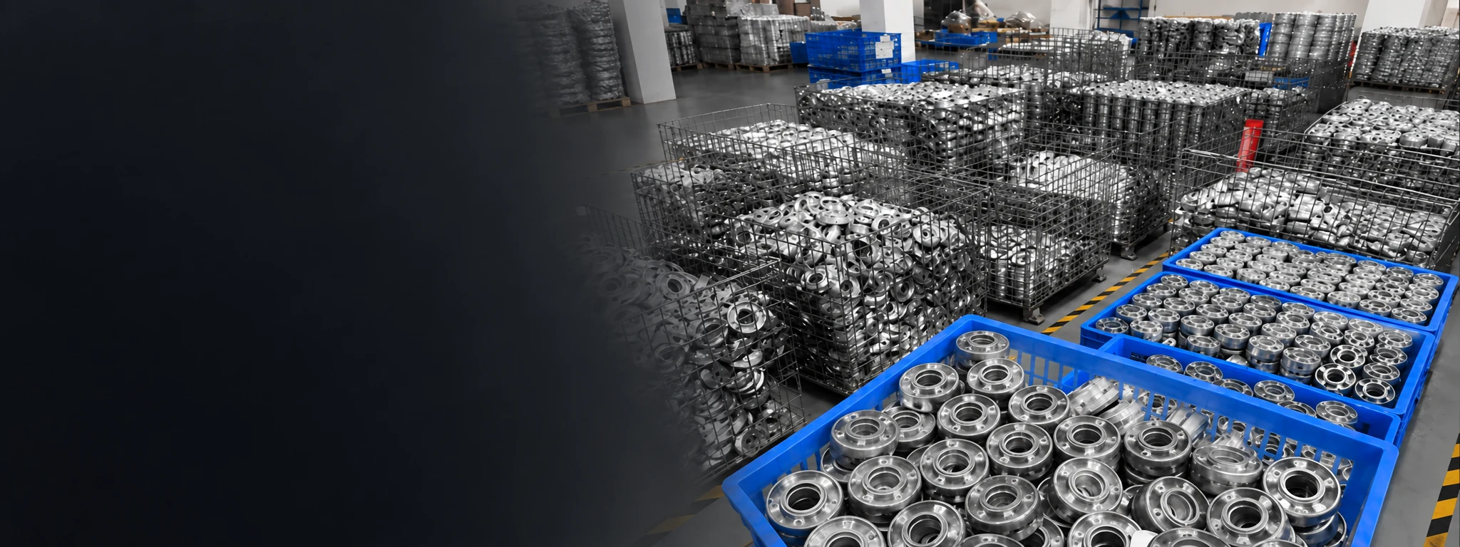 Custom aluminum die casting parts in batch production and factory storage