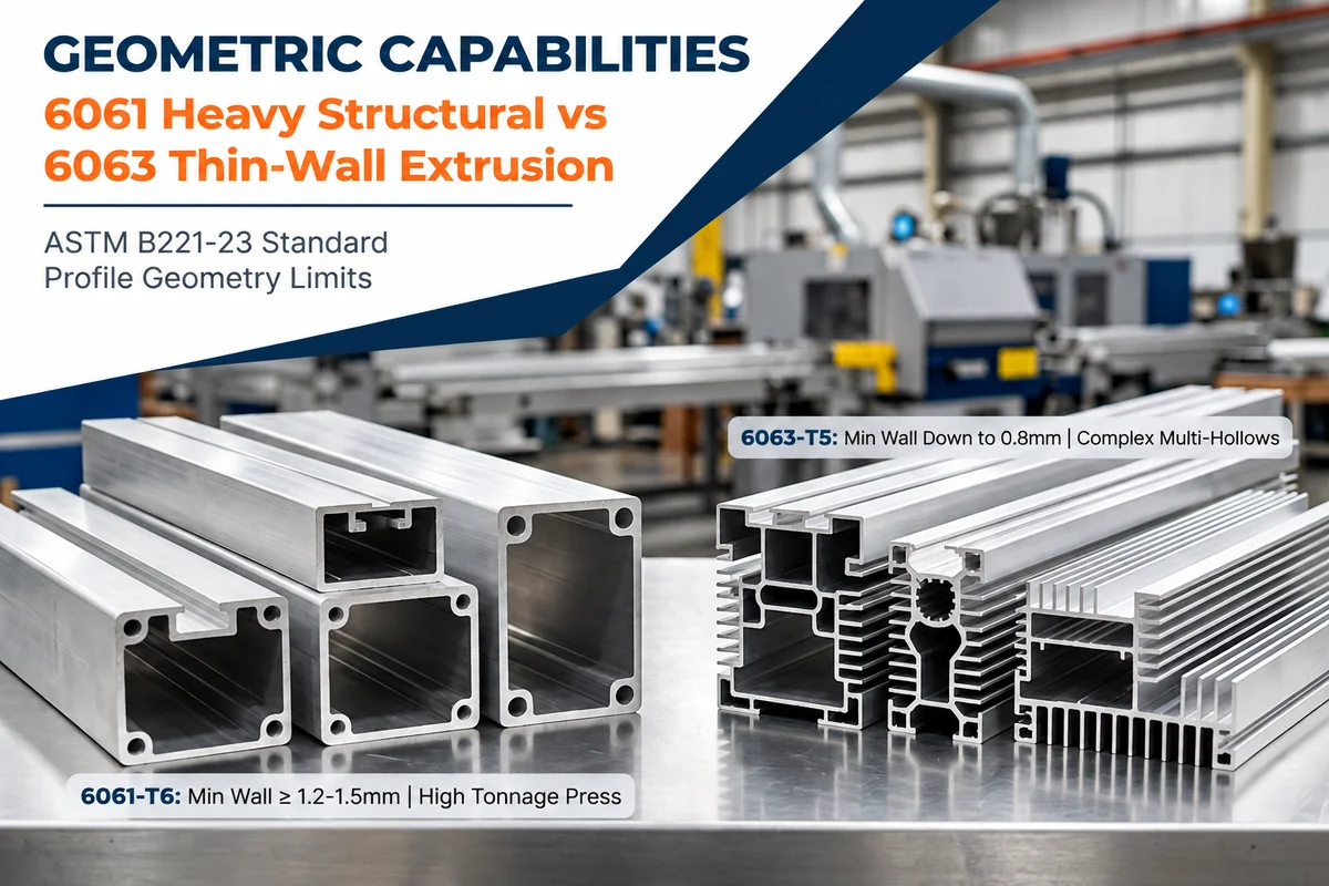 6061 and 6063 aluminum extrusion profile geometry comparison for structural and thin-wall applications